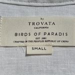 Trovata Birds of Paradis Bailey Long Sleeve White Blouse Top with Blue Ric Rac S Photo 7