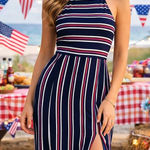 Caution to the Wind Anthropologie  Halter top midi slit dress - size medium Photo 0