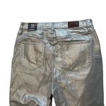 Lands' End NWT, Metallic High Rise Slim Ankle Silver Shimmer Jeans, Sz 12 Photo 9