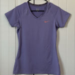 Nike Pro Dri-Fit Short Sleeve Athletic Shirt Womens M Purple Gym Photo 0