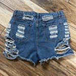 Denim Blvd  blue distressed denim shorts Photo 4