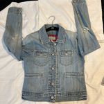 Abercrombie & Fitch Light Wash Denim Jacket Distressed Classic Button Front M Photo 3