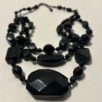 White House | Black Market  BEAUTIFUL BLACK Three Stand Beaded NECKLACE Photo 1