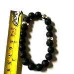 Young Living lava bead silver tone bracelet Black Photo 6