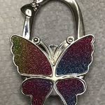 1PC Folding Hanging Bag Hook, Metal Frosted Butterfly Hook, Women’s Luggage Pink Photo 0