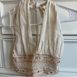 ZARA  Cream Halter Blouse with Crochet Accents Photo 1