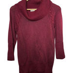 Chico's Maroon Long Sleeve Cowl Neck Sweater Women's Size Small 4 Photo 0