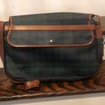 Ralph Lauren Black Watch Plaid Crossbody Computer Messenger Tote Bag Vintage Photo 1