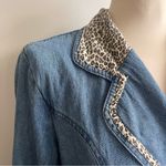 Vintage 90s D. Frank Denim Leopard Velvet Skort Romper Dress Shorts Jorts 12 Photo 1