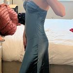 Selfie Leslie Kindred Spirit Strapless Gathered Bust Midi Dress Blue Photo 7