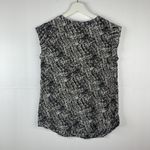 Cynthia Rowley Size S Silk Blouse V-Crew Neck Pull Over Black Marbled Women’s Photo 7