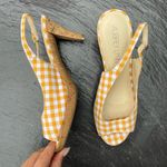 DSW Aubrey Lynn Orange plaid heels Photo 1