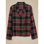 Banana Republic  Plaid Button-Up Pajama‎ Top Womens Size M Photo 1