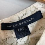 French Connection Lace Top Off-White Peplum Waist Short Sleeves Size 4 Coquette Photo 5