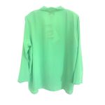 Susan Graver  Style QC Green Button Up Shirt Sz 1X NWT Photo 1
