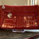 Brighton  Red Croc-Embossed Leather Wristlet Photo 1