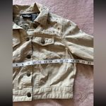 HARLEY DAVIDSON Women’s Crop Top Jacket‎ Canvas Biker Khakis Sz Large Yellow Photo 4