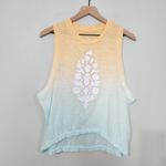 Free People  Movement Love Logo Tank in Seastorm Combo Orange Blue, S Photo 3