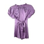 BCBG Max Azria Lavendar Light Purple Silk Babydoll High Neck Blouse Size Small Photo 3