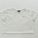 French Connection Femme Cotton Cropped T-Shirt White Size Small Crewneck Jersey Photo 1