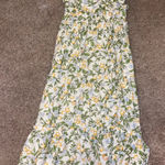 Blu Pepper Citrus Floral Ruffle Maxi Dress - Green and Yellow Floral Photo 0