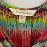 Nordstrom Presley Skye Silk Wrap Dress Women’s XL Belted Vibrant Rainbow Ikat Print Boho Photo 3