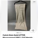 Calvin Klein  Winter Cream & Gold Scarf | One Size Photo 10