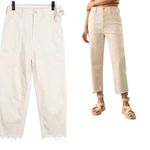 Anthropologie MOTHER The Patch Pocket Private Ankle Fray Jeans CREAM PUFF SZ. 25" NWT Photo 2