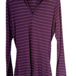 Icebreaker Merino Wool Crush Purple Striped 1/4 Zip Hooded Shirt Size M Size M Photo 0