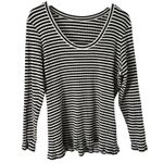 Striped Long Sleeve Top 3X Black White Ribbed Knit Casual Everyday Size undefined Photo 0