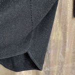 EXPRESS Black Metallic Gold Knit 3/4 Sleeve V Neck Cozy Sweater Small Photo 3