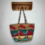 LA BAGZ Quilted Tote BagMulticolor Patterned Large Travel Beach Shoulder Handbag Red Photo 1