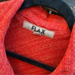 Flax  100% Linen Long Heathered Orange Jacket With Pockets Small EUC Photo 1