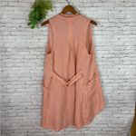 Luii Light Orange Linen Zipper Longline Vest Size M Photo 4