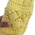 ZARA NWT Pom Pom Knit Yellow Cropped Sweater Sz S Photo 3