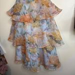 Lulus Floral Tiered Midi Dress Ruffle Tie Shoulder Sweetheart Neckline Summer Vacation Photo 4