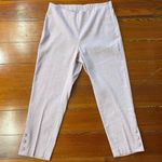 J JILL Women's Preppy Pink Linen Blend Stretch Button Ankle Pants Photo 2