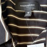 Banana Republic  Black and Gold striped Buttoned Shirt‎ Dress medium. NWT Photo 7