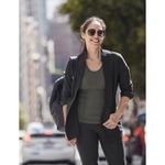 Athleta Cosmic Blazer Size 16 Black Collarless Open Front Jacket Active Sporty Photo 10