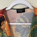 ZARA Body Suit Womens Large Black Geometric Trafaluc Deep V Stretchy Xx1377 Photo 4