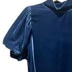Free People BLUE Claudia Velvet Mock Neck short sleeve bohemian Top Size XS Photo 6