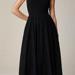 J.Crew NWT Sweetheart Tank Dress Black Women’s XL Poplin Midi A-Line Photo 0