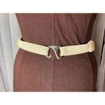 belt rope braided boho white gray peach gold 1980s Photo 3