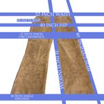 MARGARET GODFREY TAN SUEDE WHIP STITCH W/FLORAL DESIGN FLARE LEG PANTS (10) Photo 13