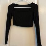 Crop Black Long Sleeve Shirt Size XS Photo 1
