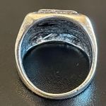Sterling Silver S925 natural obsidian ring size 8 Photo 3