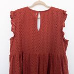 Knox Rose  Womens Dress‎ Size XXL Rust Eyelet Ruffle Sleeve Boho Fall Cottagecore Photo 7