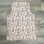 KIKIT Pink & White Graphic Wine Glass Soft Ribbed Pajama Tank Top Size Large Photo 6