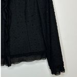 Perry Ellis  women's black silver tweed boucle jacket sheer bow & trim size 8 Photo 1