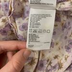 H&M  Floral Cotton Button-Up Midi Shirt Dress Size S Purple‎ Cream Photo 10